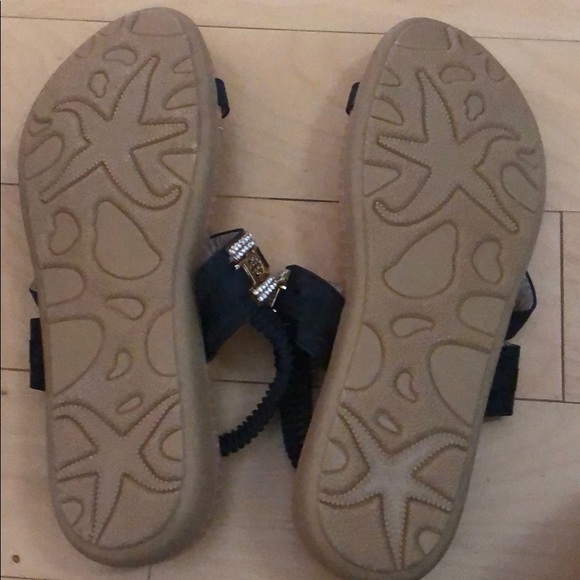 Black rhinestone sandals - Picture 2 of 2